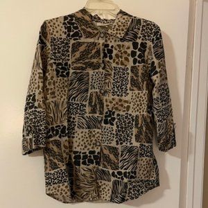 Ladies small Hot Cotton animal print shirt/jacket